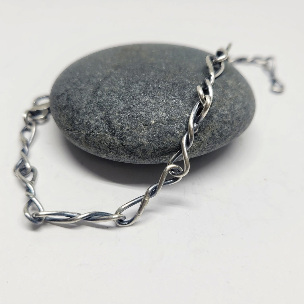 16ga Twisted Link Bracelets and Chains (Oxidized)