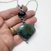 Load image into Gallery viewer, Chrysocolla and Black Onyx Pendant
