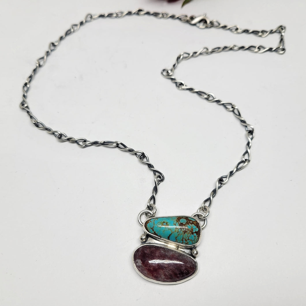 Thulite and Turquoise Stacked Necklace