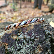 Load image into Gallery viewer, Copper and Sterling Twisted Cuff
