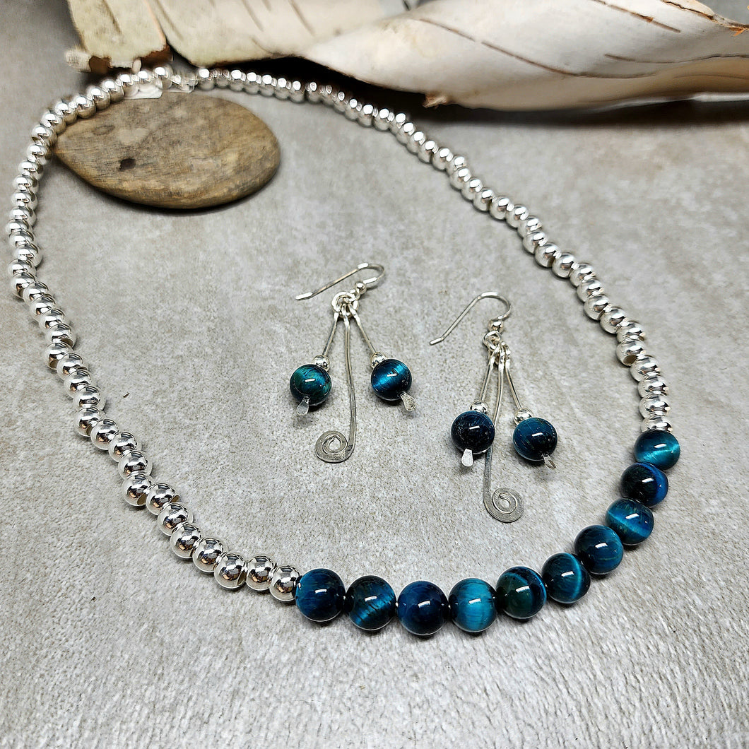 Mystic Blue Beaded Necklace