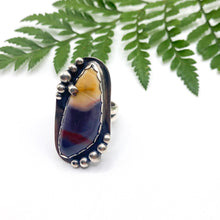 Load image into Gallery viewer, Dusty Purple and Calm Yellow Mookaite Ring
