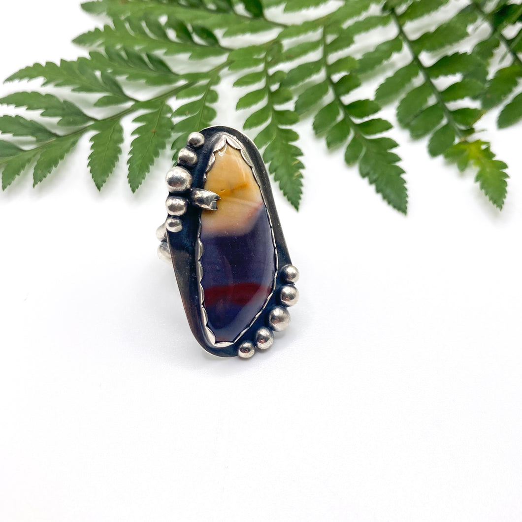 Dusty Purple and Calm Yellow Mookaite Ring