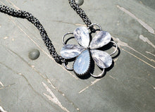 Load image into Gallery viewer, Rainbow Moonstone Flower and Byzantine Necklace

